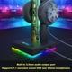 thumbnail image 5 of Soporte para auriculares de consola de juegos con hub USB, puerto de audio de 3.5 mm, base de luz RGB ajustable, accesorios, 5 of 11