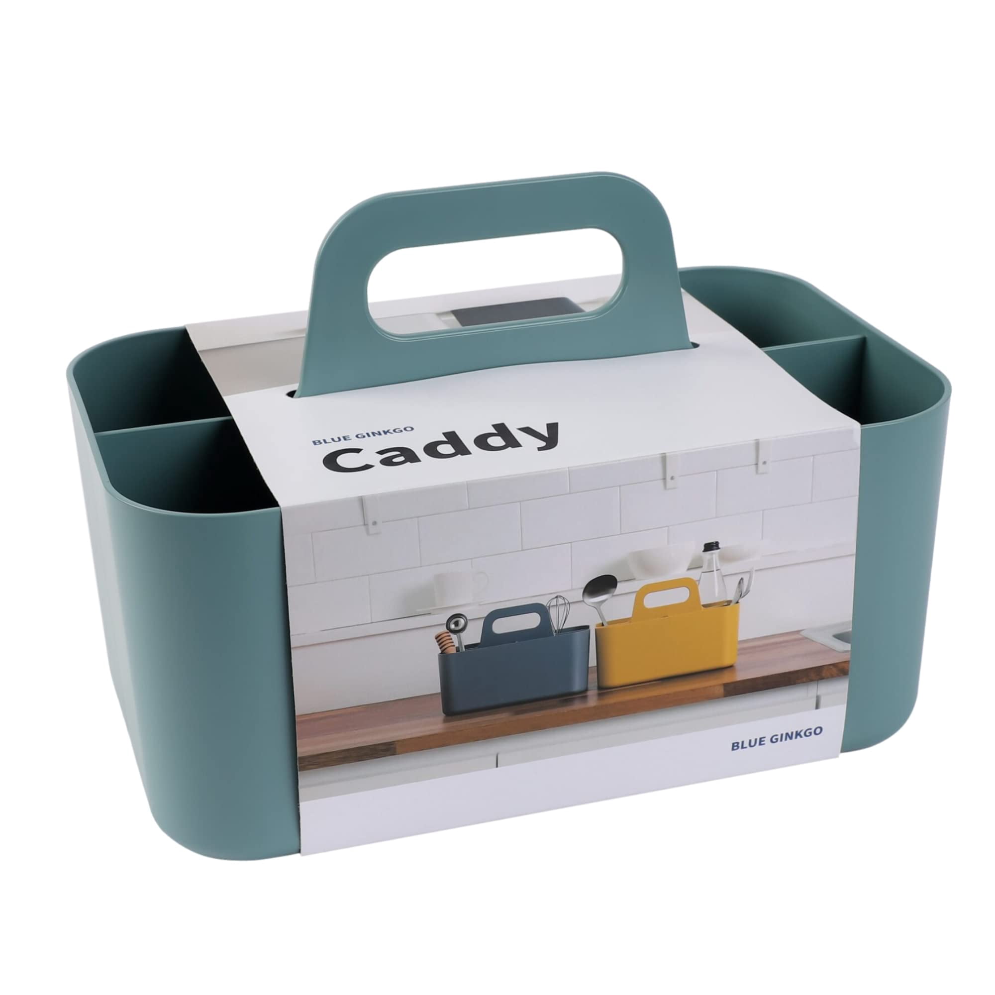 Organizador Caddy Blue Ginkgo Apilable Para Baño O Oficina, Color Verde
