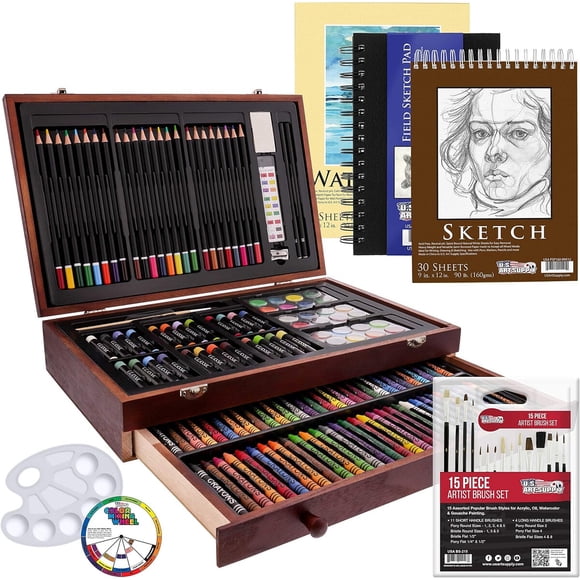 Set Arte US Art Supply 162 Piezas Caja de Madera
