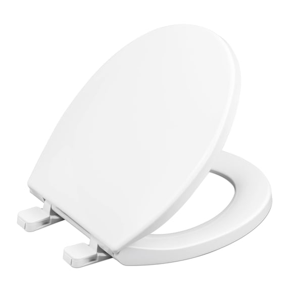 Asiento de inodoro WSSROGY Redondo 43x36x6 cm Cierre lento Blanco