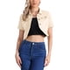 thumbnail image 1 of INSPIRE CHIC Chaqueta de Jean Recortada de Manga Corta con Cuello Vuelto para Mujer de Regreso a Clases Lavada en Denim Color Albaricoque M, 1 of 6
