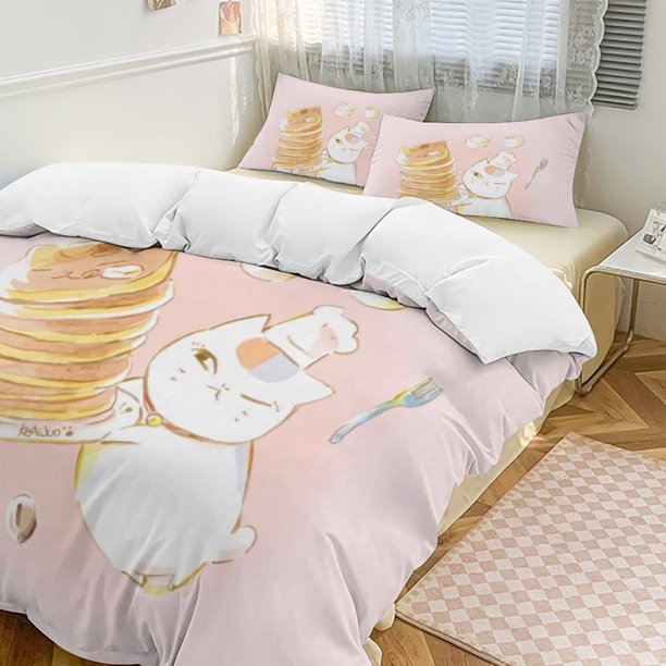 Natsume's Book of FriendsCartoon Collection 3-Piece Comforter Set, Personalized Bedding Decor for Kids And Teens Bed Sheets