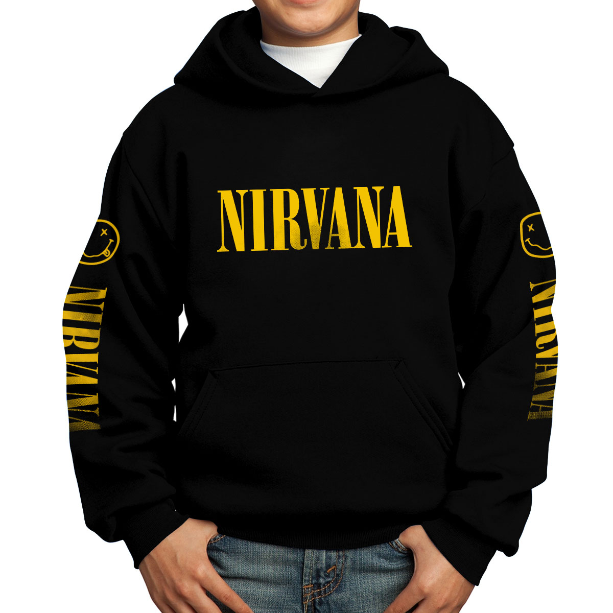 Bagustore - Polerón Estampado Nirvana Logo