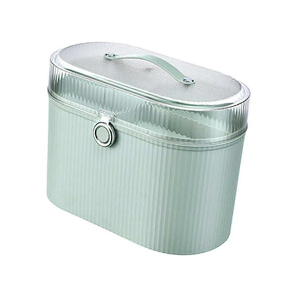 Caja de almacenamiento multifuncional, 2 compartimentos con tapa y asa, portátil para niños, juguetes, papelería, artículos pequeños, oficina familiar Verde
