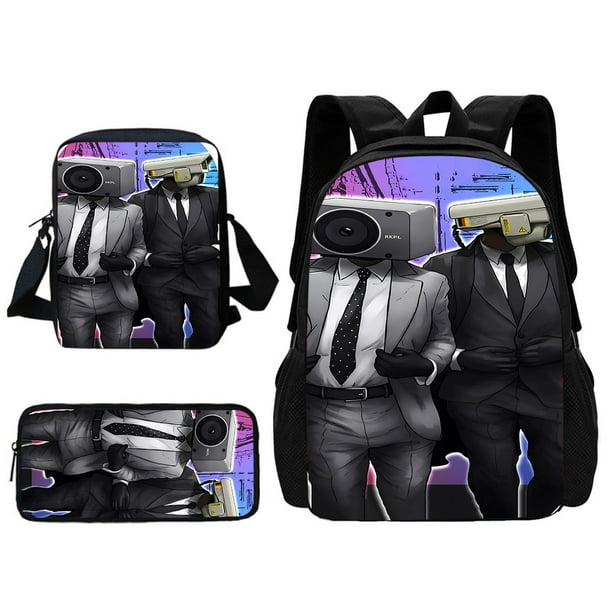 3 pcs set Skibidi Toilet Toilet School Child School Backpack With Shoulder Bag Pencil Bags School Bags for Boys Girls Best Gift