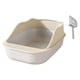 thumbnail image 4 of Caja De Arena Para Gatos De Fácil Limpieza Con Pala, Bandeja De Arena Para Gatos Semicerrada Y Abierta, Color Blanco, 4 of 5