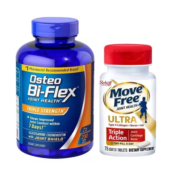 Osteo Bi-flex Triple Strength 5-Loxin 200 Caps + Move Free Ultra Colageno Cuidado Articulaciones