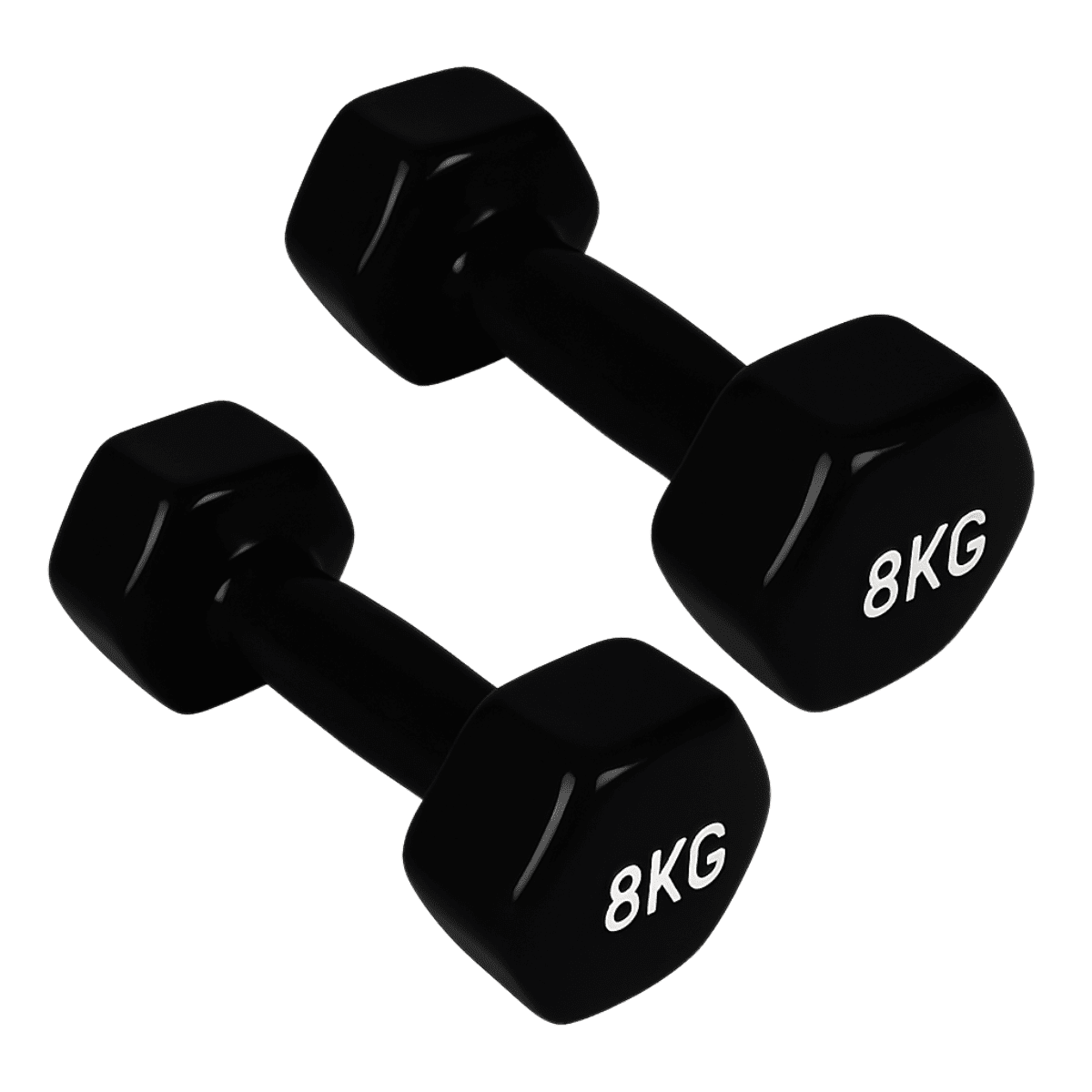 Linea Sport - Par De Mancuernas 8 Kg C/u Total 16 Kg Hexagonales De Vinilo