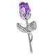 thumbnail image 5 of Rosa De Cristal, Regalo De Flores, Regalo De Boda, Navidad, Romántico, Para Mujer, Su Abuela, Plata, Morado, 5 of 5