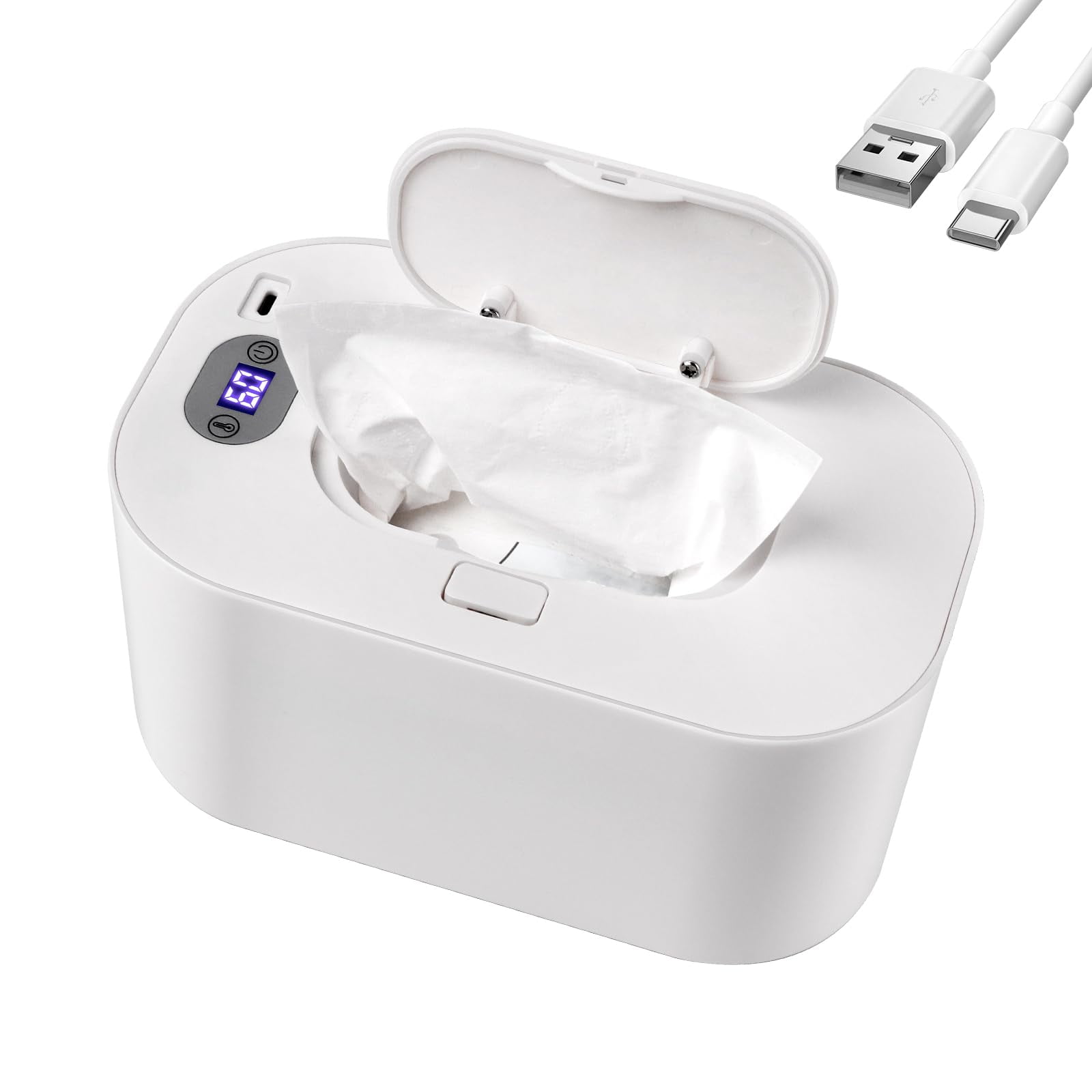 Dispensador De Toallitas Húmedas Y Calentador De Pañales Hebafri White