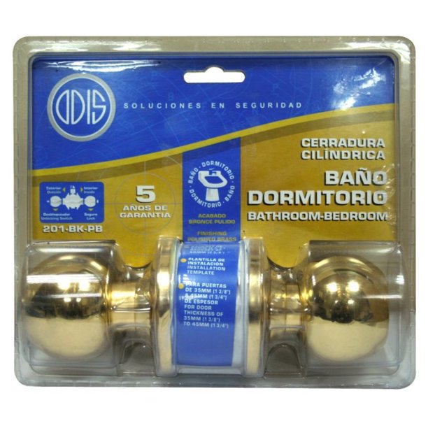Cerradura Cilíndrica 201 Baño Bp (35 - 55) bt Fierro Odis Bronce