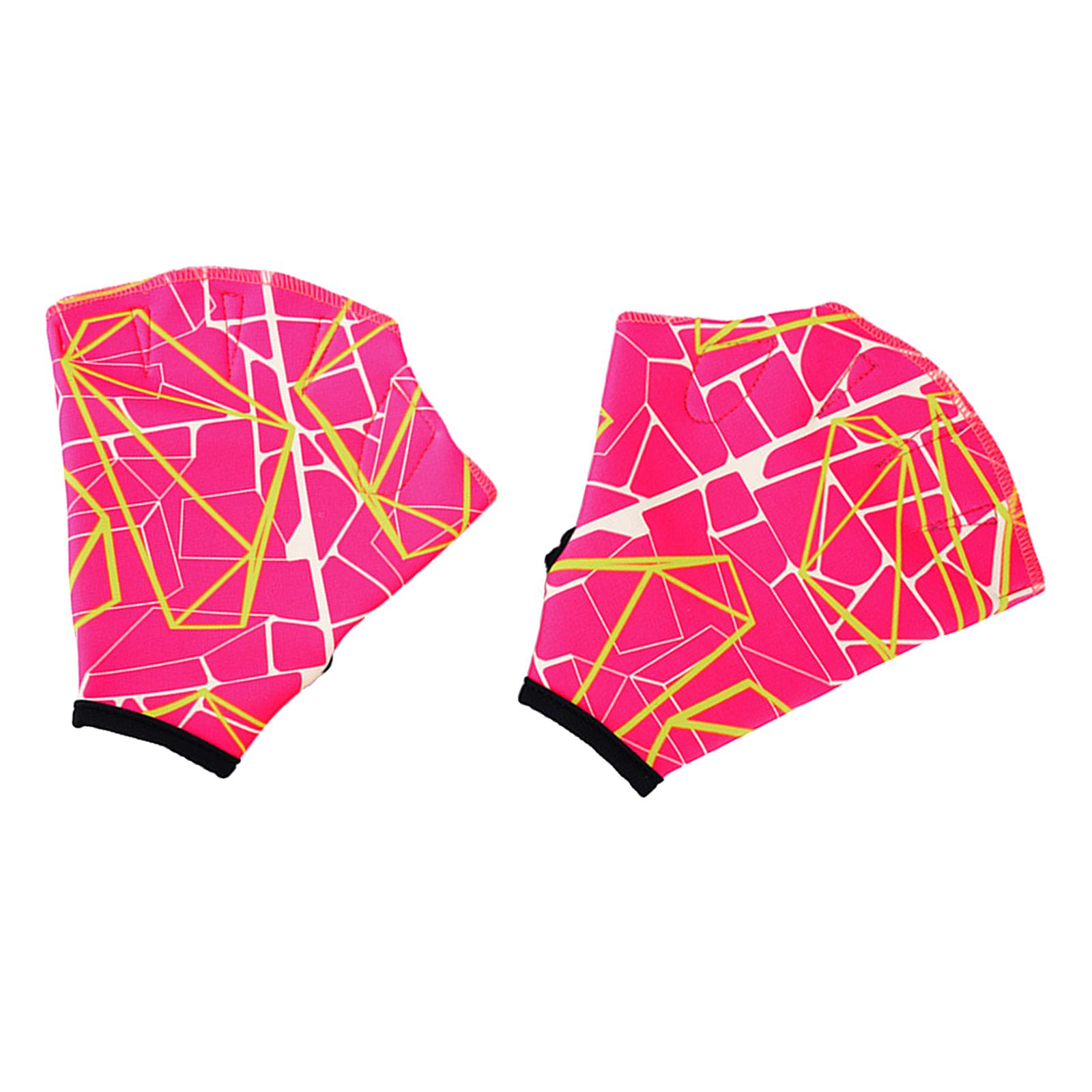 Ioensy - Fajas Tipo Rana Natación Mano Natación Paleta Aletas Palma Rosa Roja M