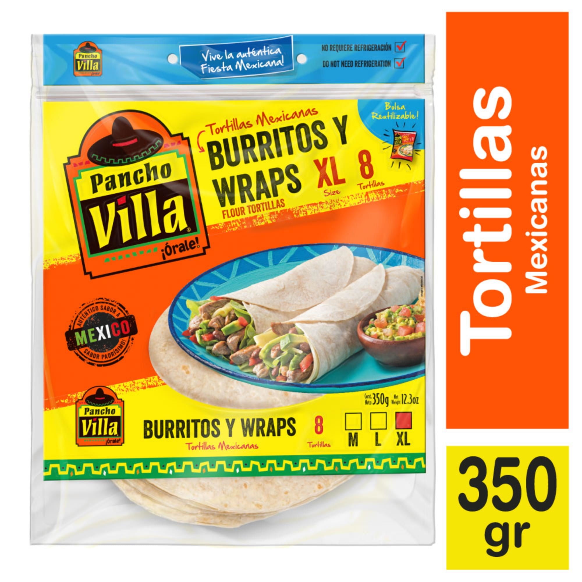 Burritos Y Wraps Bolsa 8 Un 350 g Pancho Villa
