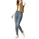 thumbnail image 2 of INSPIRE CHIC Chaleco de Mezclilla sin Mangas para Mujer con Botones Lavados Caqui L, 2 of 7