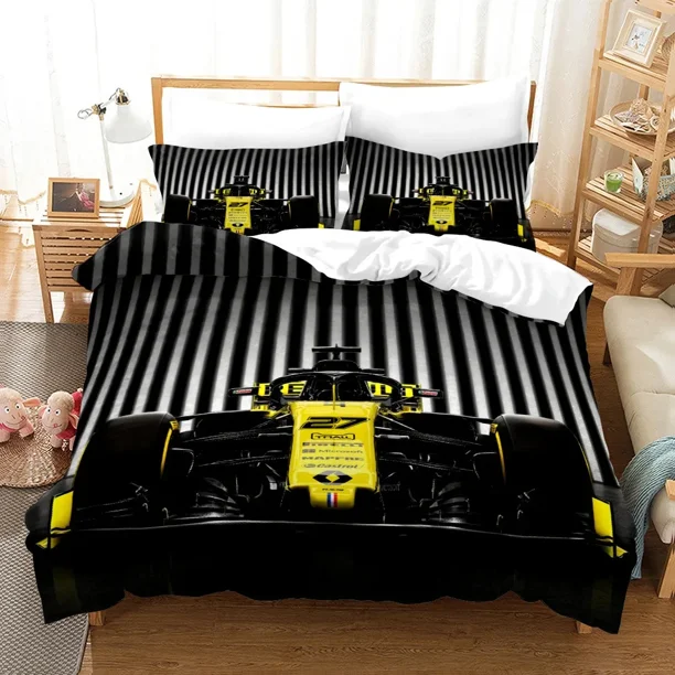 Red Racing Car 3D Kids Boy Bedding Set F1 Game Racer Printing Duvet Cover 2/3pcs Bedclothes with Pillowcase Bedspread Bed Sheets