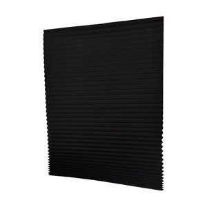 Bothyi - Cortinas Plisadas Temporales Para Ventanas, Sin Perforaciones, De Tela No Tejida, Para Oscurecer Habitaciones, Color Negro, Talla S