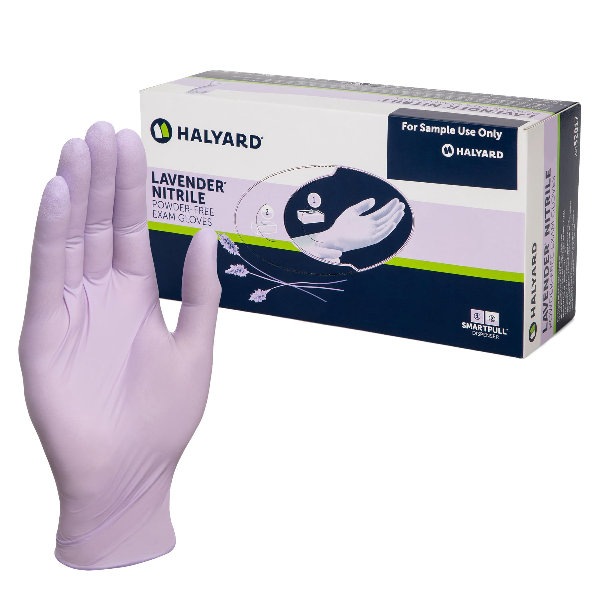 Guantes De Examen Halyard Lavender, De Nitrilo, Sin Polvo, Medios