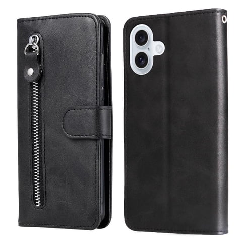 Gangxun - Funda Con Cremallera Para Iphone 17, Carcasa Cartera De Cuero Pu Con Soporte Y Tarjetero