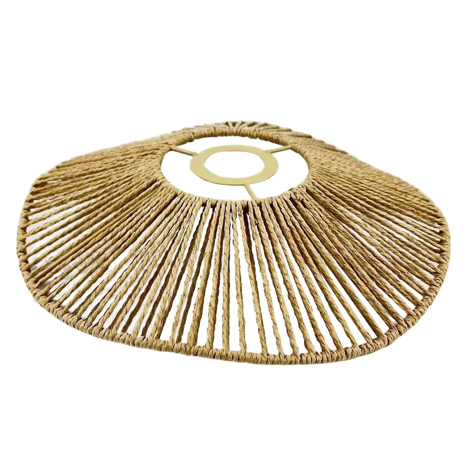 Magideal - Pantalla De Lámpara De Cuerda Tejida A Mano, Estilo Rústico, Para Lámpara De Techo, Decoración Hecha A Mano, Lámpara De Mesa, Lámpara Colgante, Pantal Amarillo