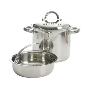 Olla Para Pasta C/ Colador Y Vaporera Acero Inoxidable Oster Plateado Tamano Unico