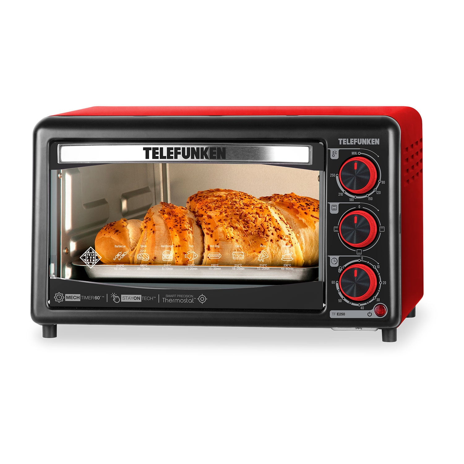 Telefunken - Horno Eléctrico Tf-e250c 20 Litros Rojo