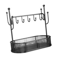 Ioensy - Soporte De Exhibición De Joyas, Bandeja De Almacenamiento Para Guardar Llaves, Para Pulseras, Collares, Llaveros, Color Negro