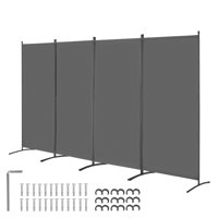 Room Divider Vevor - Pantalla De Privacidad Plegable De 4 Paneles, Color Gris