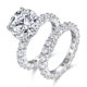 thumbnail image 1 of Juego de Anillos de Boda de Moissanita de 5 Quilates Color D VVS1 Anillos de Compromiso de Moissanita de Plata Esterlina 925 Juego Nupcial para Mujer Talla 5-9, 1 of 7
