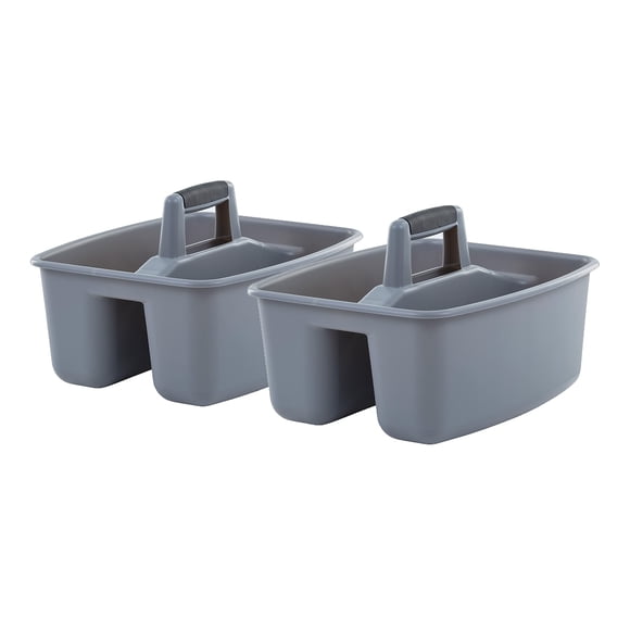 Cleaning Caddy Mighty Tuff, rugoso y resistente, gris y negro, 2 unidades