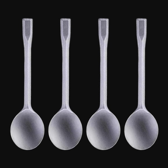 Cucharas desechables OULIGET de plástico transparente 14 × 4 cm, 100 unidades