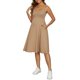 thumbnail image 1 of INSPIRE CHIC Vestidos de maternidad para mujeres, línea A sin mangas, vestido de verano con vuelo y bolsillos, talla M, color caqui, 1 of 6