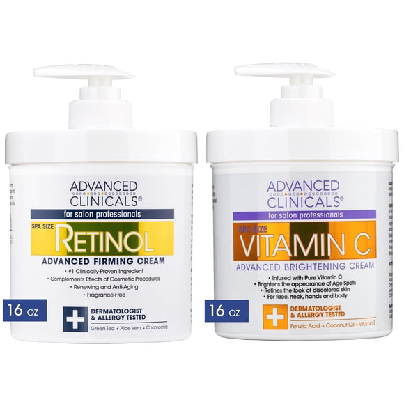 Set de cuidado de la piel Advanced Clinicals, loción corporal con retinol y crema C