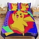 thumbnail image 2 of Comforter Set Queen Size Pokemon - Neon Lights Pikachu Set with 2 Pillowcases for All SeasonsBedding Set 3pcs for Kids Boys Girls Bedroom Decor Bed Sheets, 2 of 5