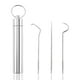 thumbnail image 1 of Juego de palillos de dientes de acero inoxidable 304, hilo dental metálico, cartucho de almacenamiento portátil, herramientas de limpieza para el cuidado dental., 1 of 5