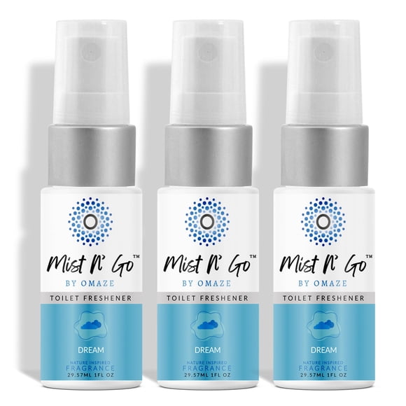 Spray de baño Mist N' Go de Omaze, eliminador de olores, 30 ml, 3 unidades