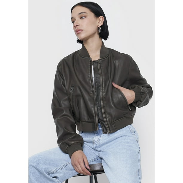 Chaqueta Mujer Ecocuero Café Corona