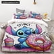 thumbnail image 2 of Duvet Cover Cute Cartoon Stitch Eating Cake One Quilt Cover Two Pillowcases Single Double Bed Queen King Size No Filling Inside, 2 of 5