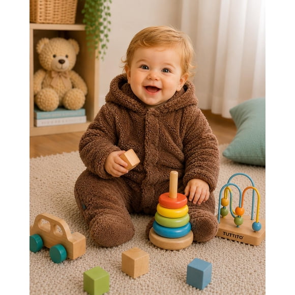 Enterito Sherpa con Gorro Café