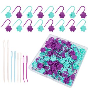 Magideal - 108 Piezas Marcadores De Puntadas Alfileres De Ganchillo Multi Color Lindo Multifunción Aguja De Puntada De Tejido Clips De Ganchillo Para Herramienta