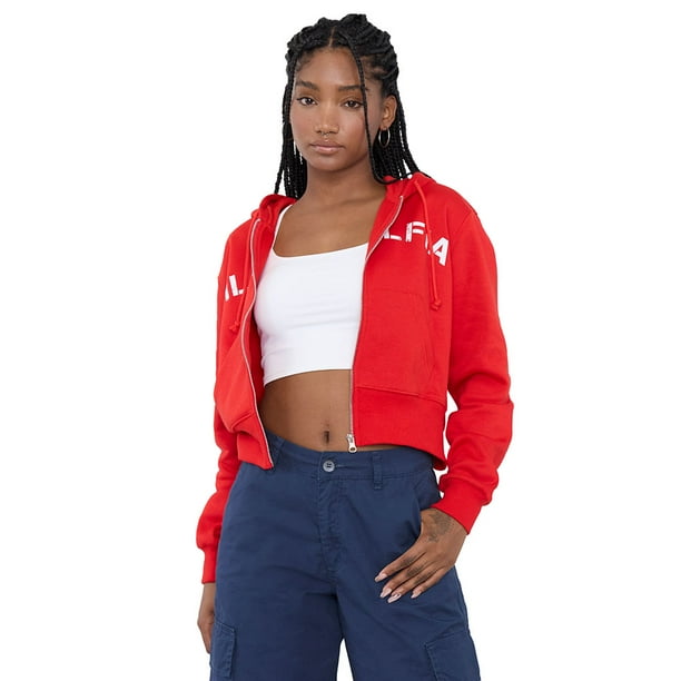 Polerón Mujer Full Zipper Rojo Corona