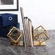 thumbnail image 2 of Sujetalibros decorativos Juvale Gold, cuadrados, de metal, diseño geométrico, 2 of 9