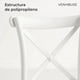 thumbnail image 2 of Silla Crossback Para Comedor Apilables De Polipropileno Blanca, 2 of 8
