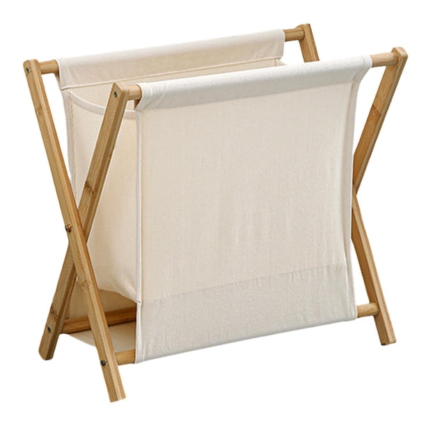 Cesto de Ropa Sucia Plegable de Bambú, Portátil, Fácil de Transportar, Abierto para La Familia, Mantiene La Ropa Sucia Ordenadamente Guardada Beige 40x30x38cm