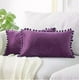 thumbnail image 2 of Pack de 2 Fundas de Cojín Terciopelo con Pompones 30x50 cm Morado, 2 of 2