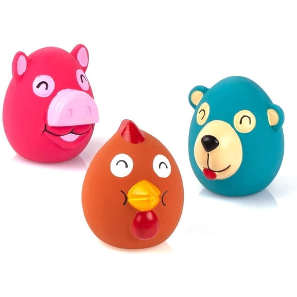 Juguete de látex para perros CHIWAVA Lili Design de 6,6 cm con Squeaker, paquete de 3