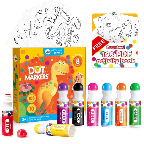 Kit De Marcadores De Puntos Lavable 8 Colores Para Niños De 3 A 8 Años O Más