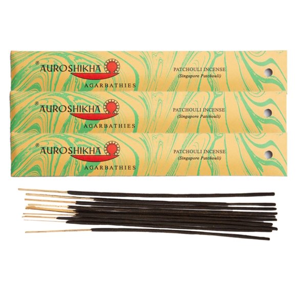 Incienso Auroshikha Patchouli 10 varillas (pack de 3)