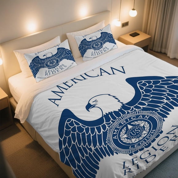 AMERICAN LEGION RIDERS HERSHEY PA EAGLE Duvet Cover Set Easter a ThreePiece bedding