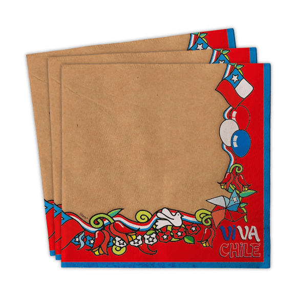 Servilletas Viva Chile 20pcs Fiestas Patrias