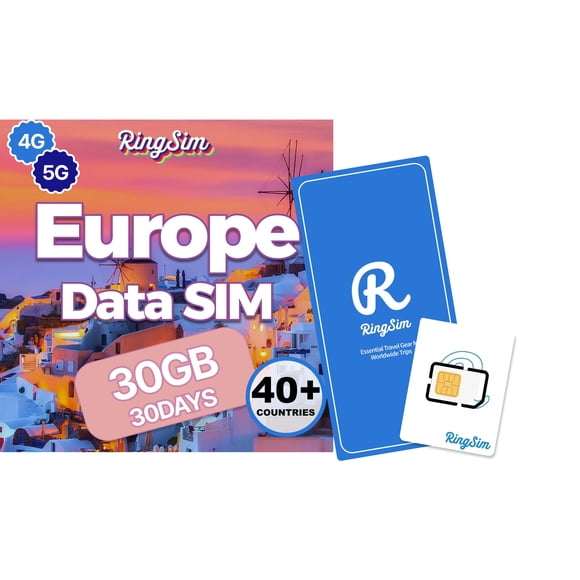 Tarjeta SIM Ringsim Europa 30 GB 30 días solo datos 5G LTE